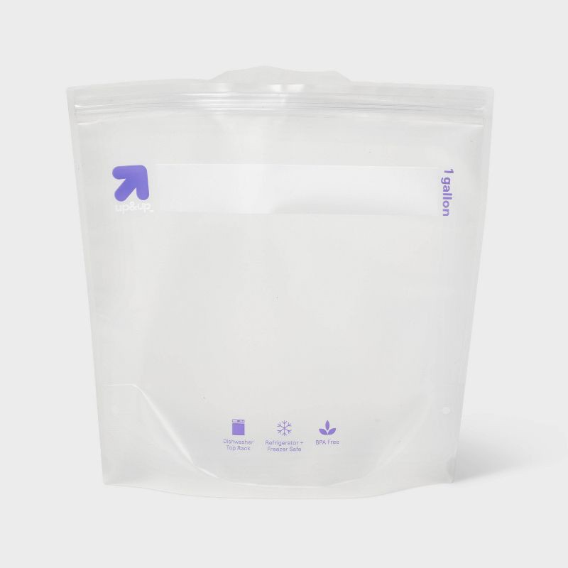 slide 4 of 5, Reusable Bag - Gallon Freezer - 8pk - up&up™, 8 ct
