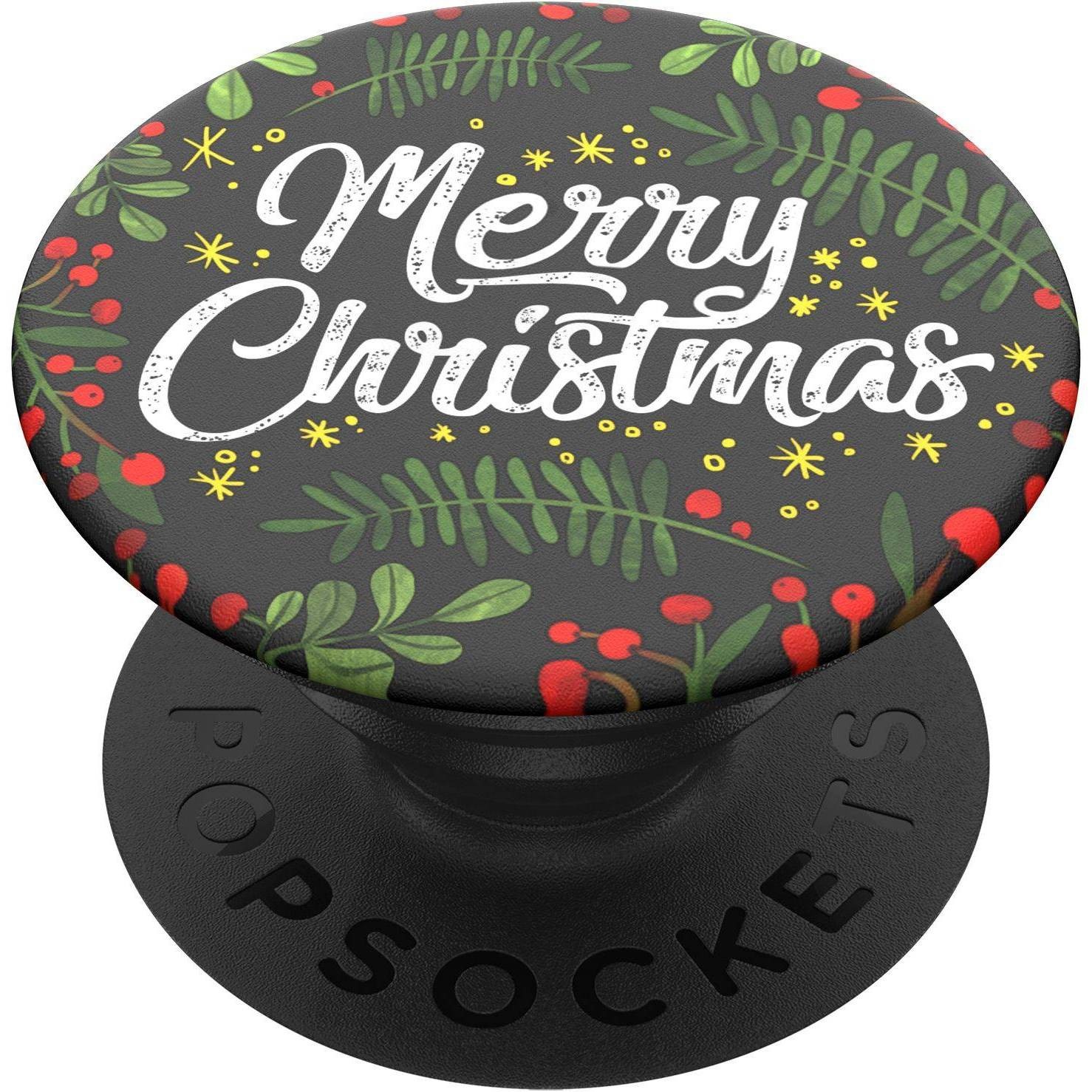 slide 1 of 5, PopSockets PopGrip Cell Phone Grip & Stand - Merry Christmas, 1 ct