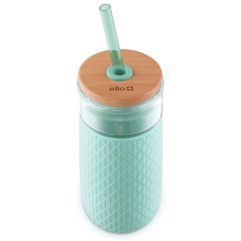 slide 2 of 3, Ello Devon Glass Tumbler with Lid - Mint, 18 oz