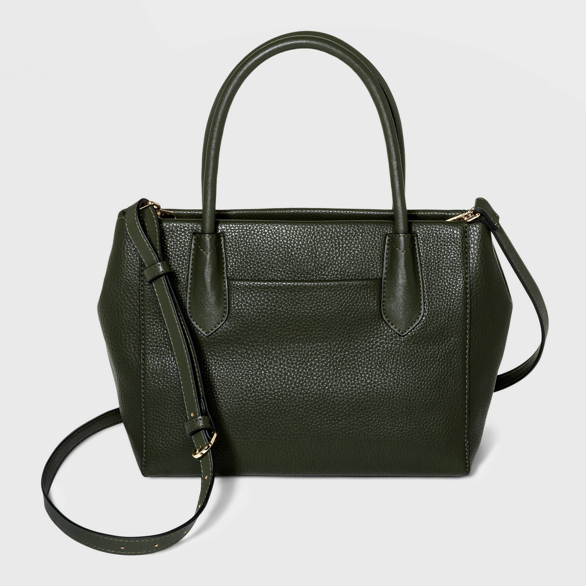 slide 1 of 3, Zip Closure Satchel Handbag - A New Day Green, 1 ct