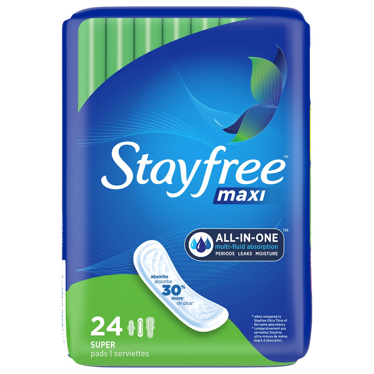 slide 1 of 4, STAYFREE Maxi Pads Super 24ct, 24 ct