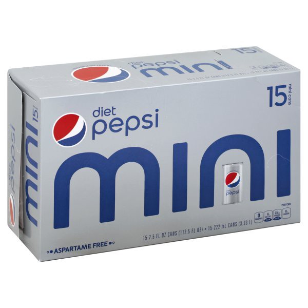 slide 1 of 6, Pepsi Diet Pepsi Mini-Cans - 15 ct; 7.5 fl oz, 15 ct; 7.5 fl oz