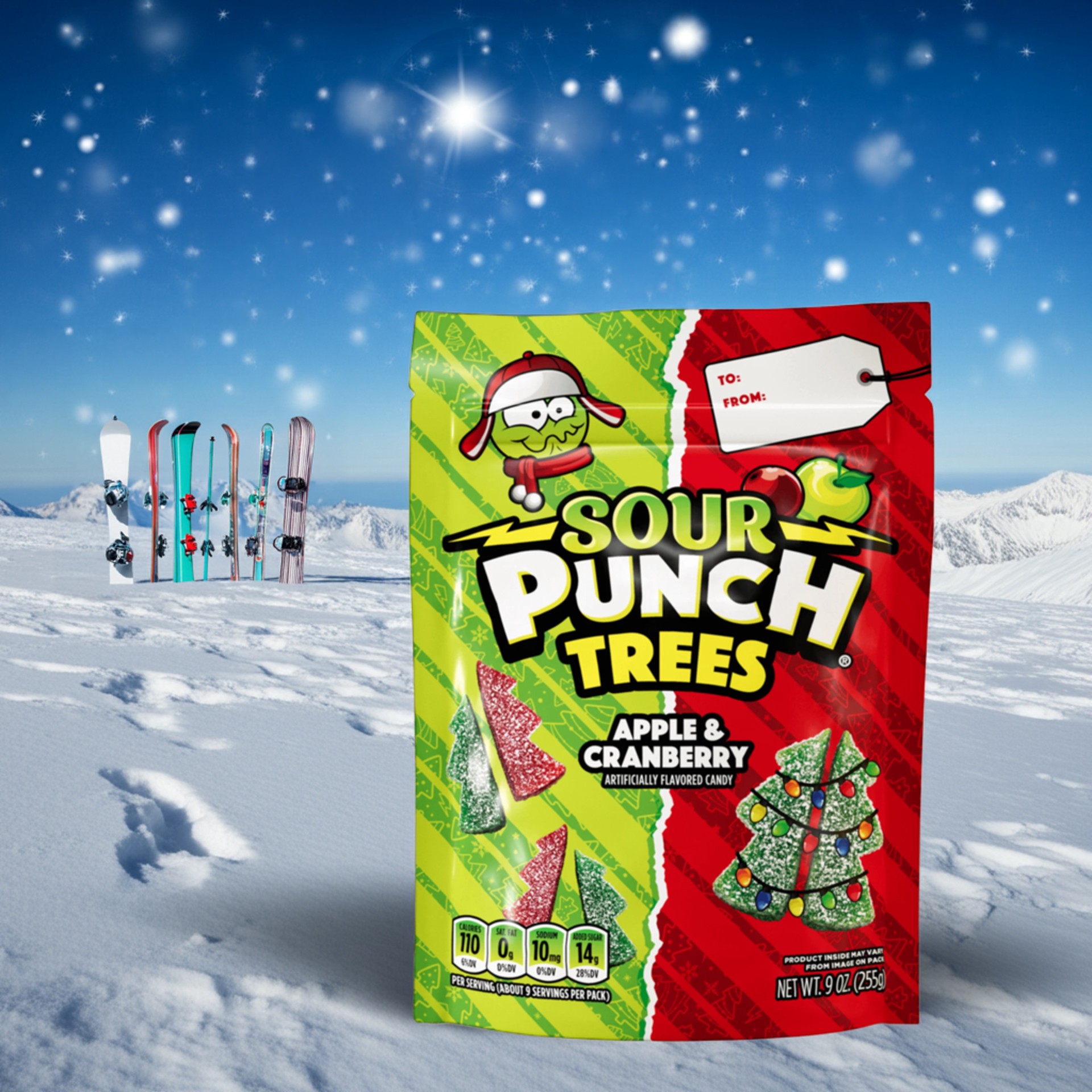 slide 5 of 6, Sour Punch Trees Holiday Candy 9oz, 1 ct