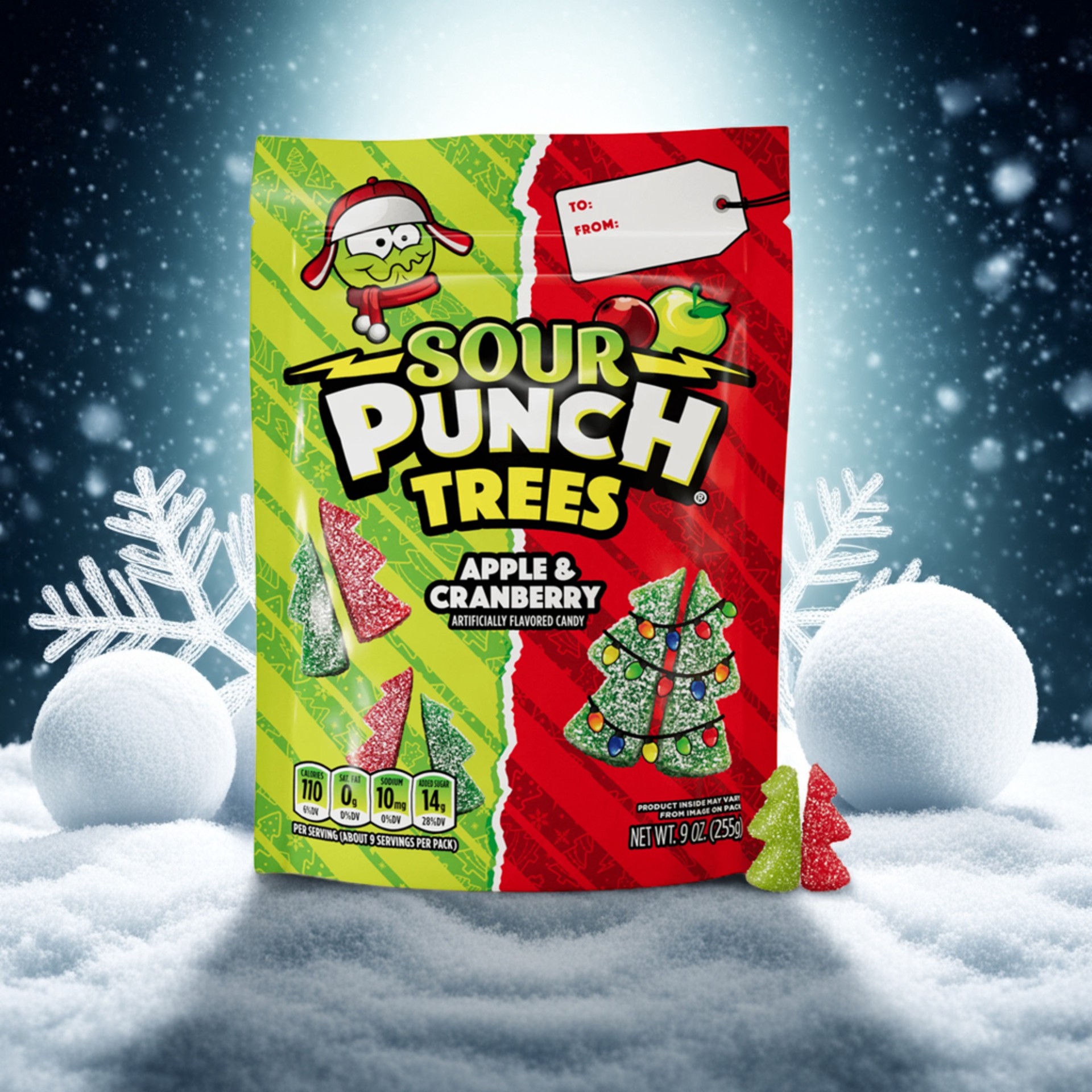slide 6 of 6, Sour Punch Trees Holiday Candy 9oz, 1 ct