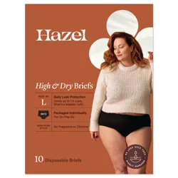 Hazel High & Dry Briefs Daily Leak Protection for Women, Size L