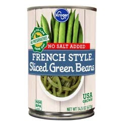 Kroger No Salt Added French Style Sliced Green Beans