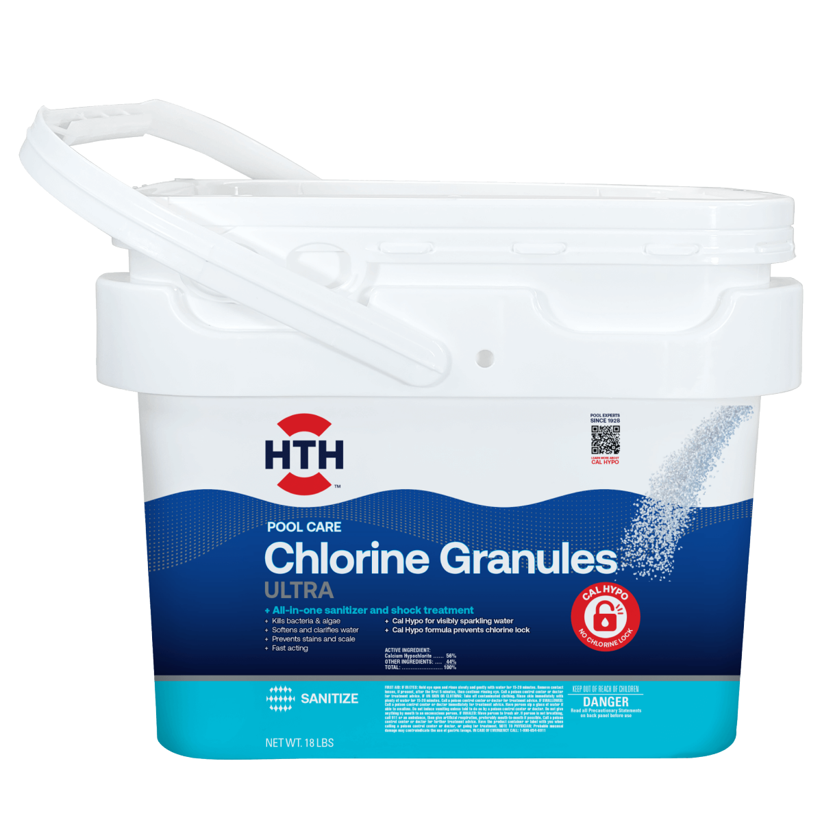 slide 1 of 5, HTH Pool Care Chlorine Granules Ultra, 18 lb