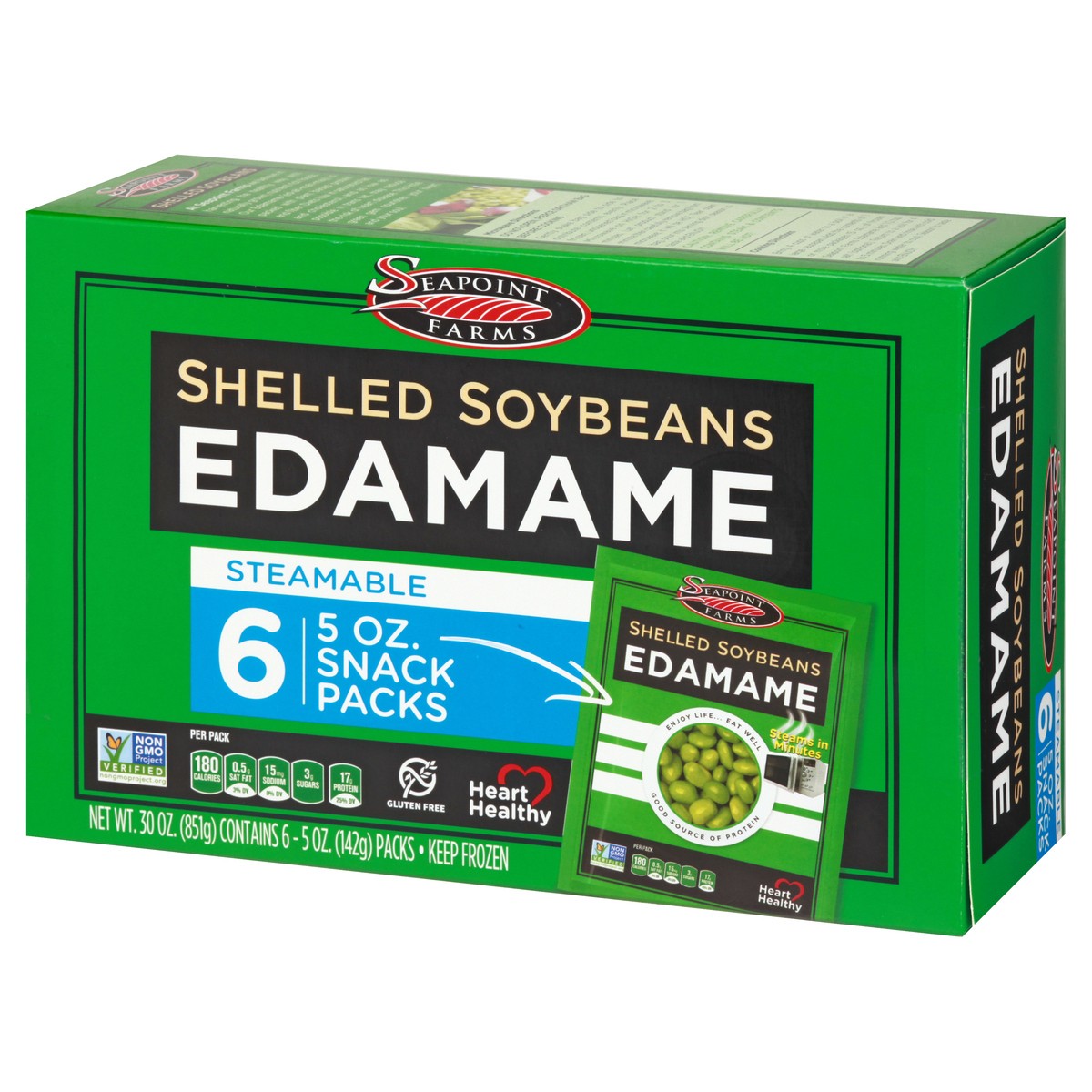 slide 6 of 10, Seapoint Farms Shelled Soybeans Edamam, 6 ct; 5 oz