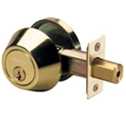 Master Lock Polished Brass Single Cylinder Deadbolt