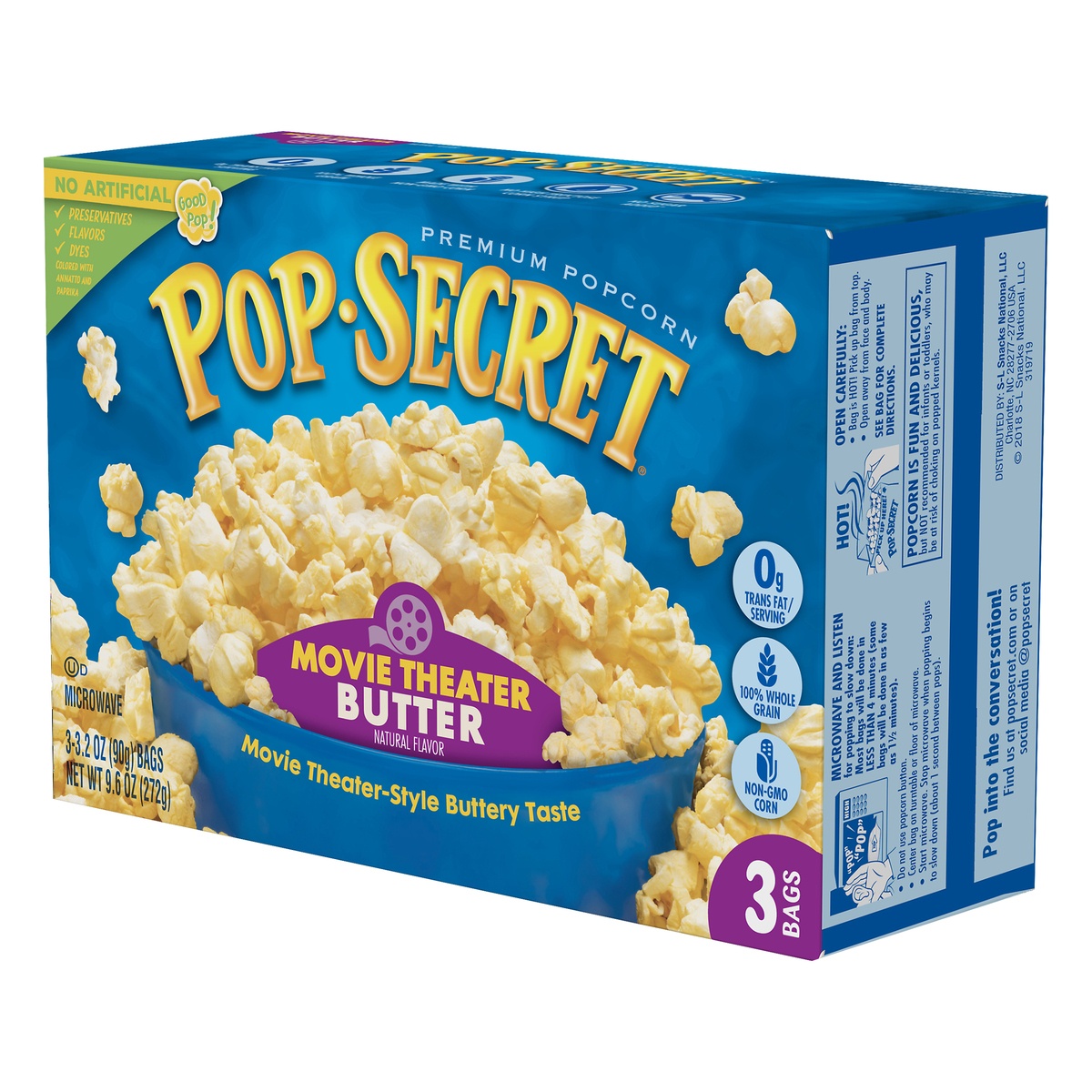 slide 3 of 8, Pop-Secret Movie Theater Butter Popcorn, 3 ct; 9.6 oz