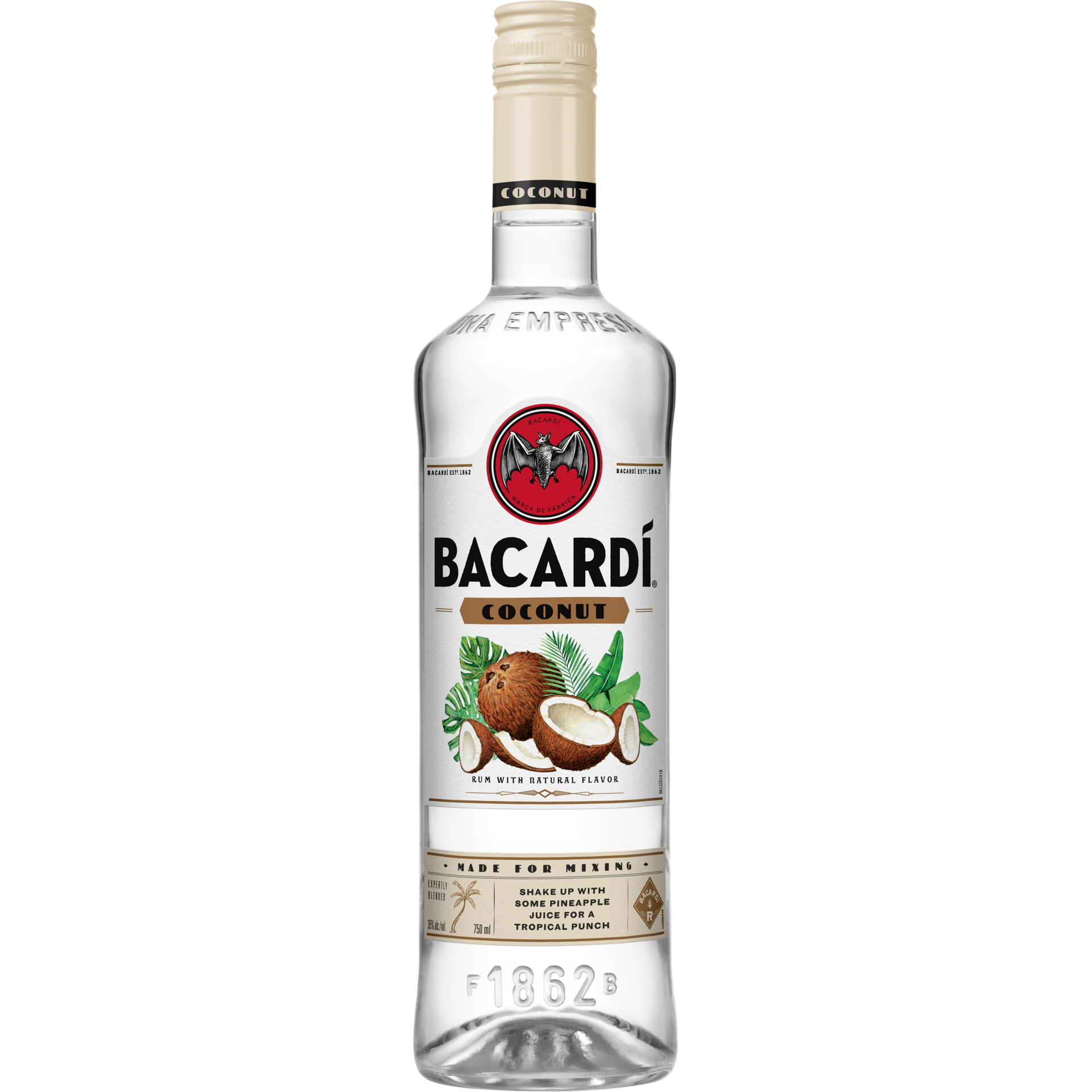 slide 5 of 5, Bacardí Bacardi Coconut Rum, Gluten Free 35% 75Cl/750Ml, 750 ml