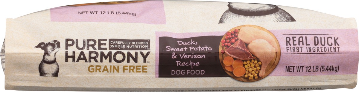 slide 8 of 10, Pure Harmony Super Premium Grain Free Duck, Sweet Potato & Venison Recipe Dog Food 12 lb, 12 lb
