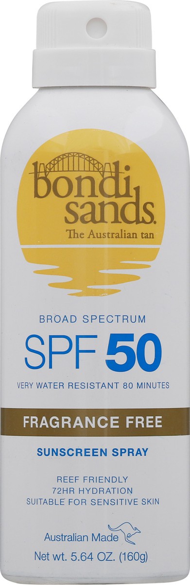 slide 8 of 10, Bondi Sands Fragrance Free Broad Spectrum SPF 50 Sunscreen Spray 5.64 oz Aerosol, 5.64 oz