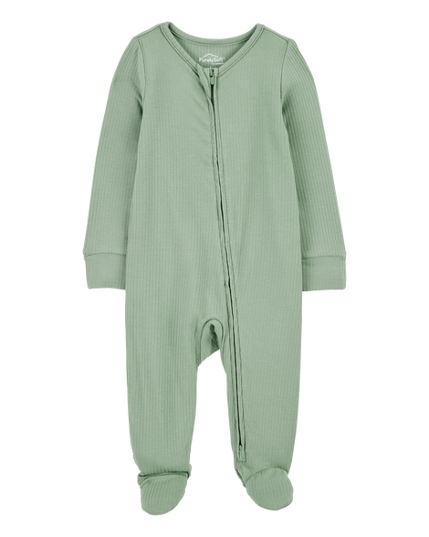 slide 1 of 3, Carter's Baby Zip-Up PurelySoft Sleep & Play Pajamas - Olive Olive PRE, 1 ct