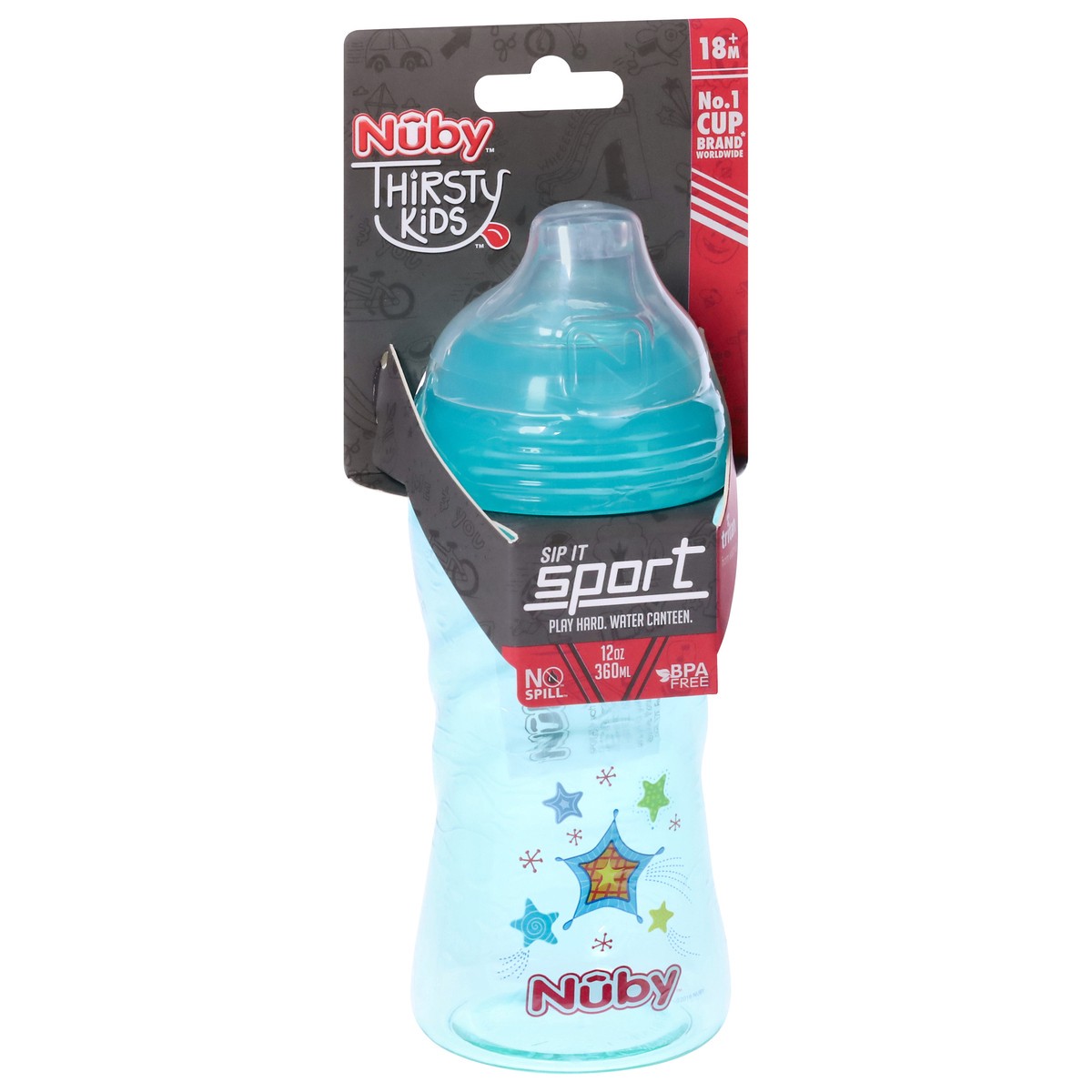 slide 9 of 9, Nuby 12m+ 12 Ounce Thirsty Kids Sip It Sport Sippy Cup 1 ea, 1 ct