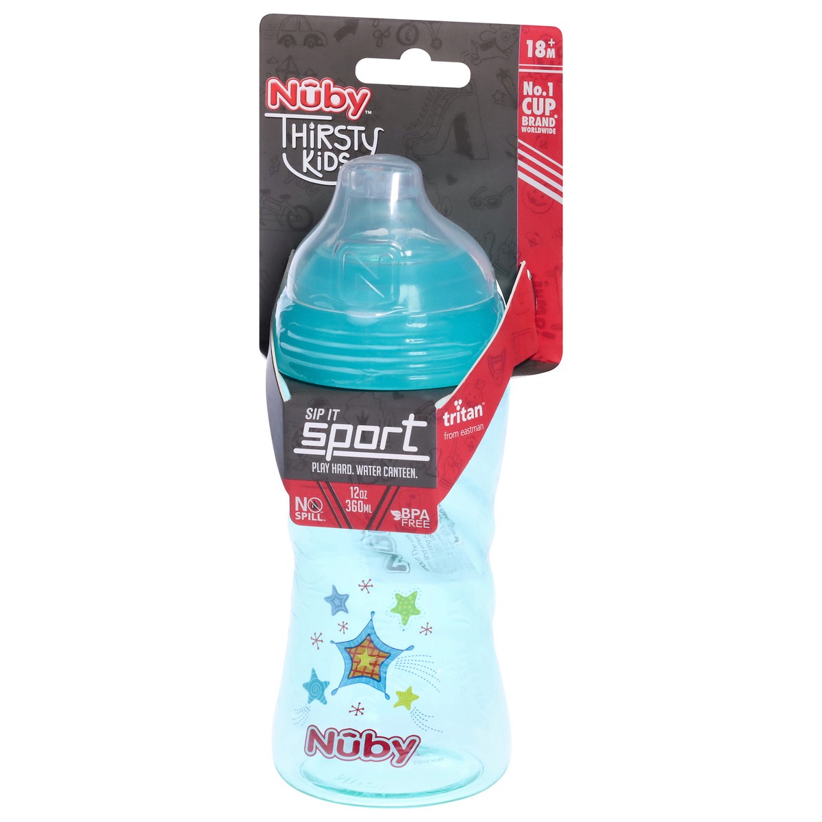 slide 4 of 9, Nuby 12m+ 12 Ounce Thirsty Kids Sip It Sport Sippy Cup 1 ea, 1 ct