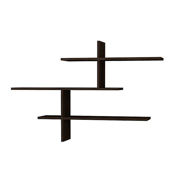 slide 1 of 4, Ada Home Decor Webster Modern Wall Shelf - Dark Brown, 48.5 in