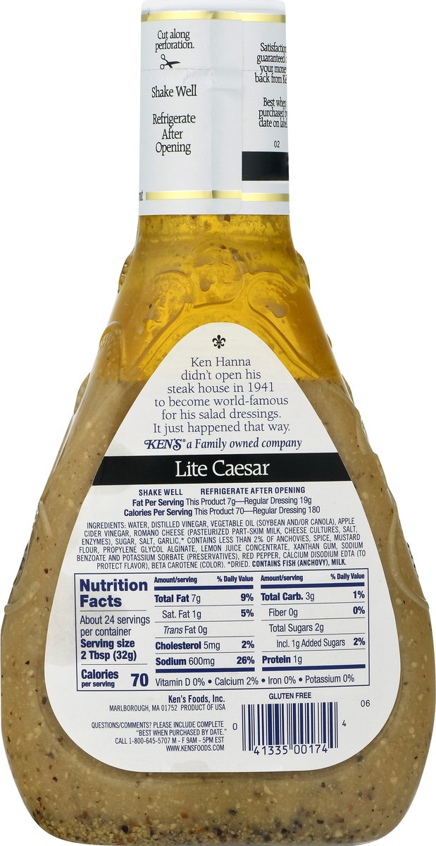 slide 9 of 12, Ken's Steak House Lite Caesar Salad Dressing & Marinade 24 fl oz, 24 fl oz