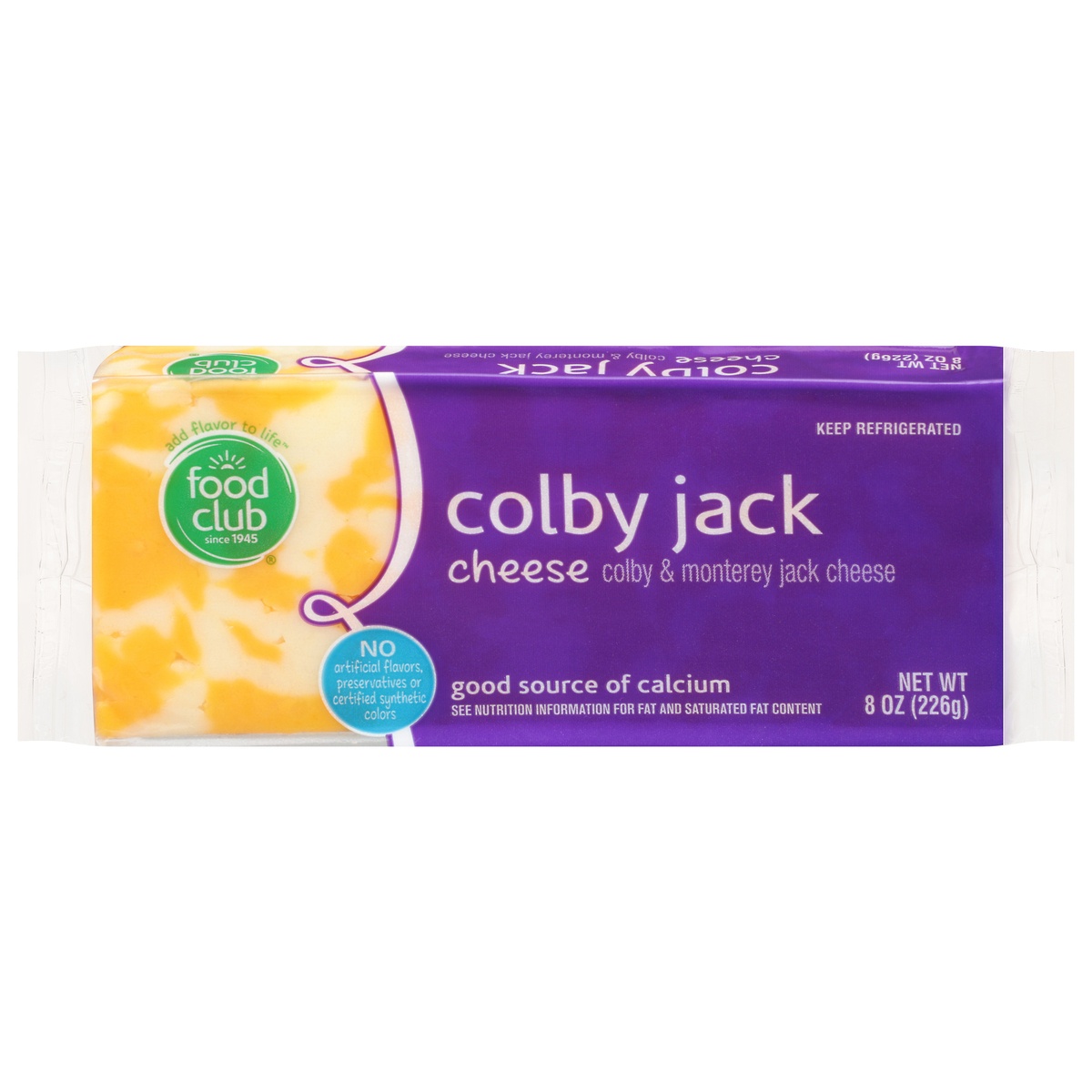 slide 1 of 1, Food Club Natural Colby Jack Cheese, 8 oz