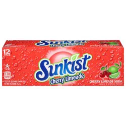 Sunkist Cherry Limeade Soda 12 - 12 fl oz Cans