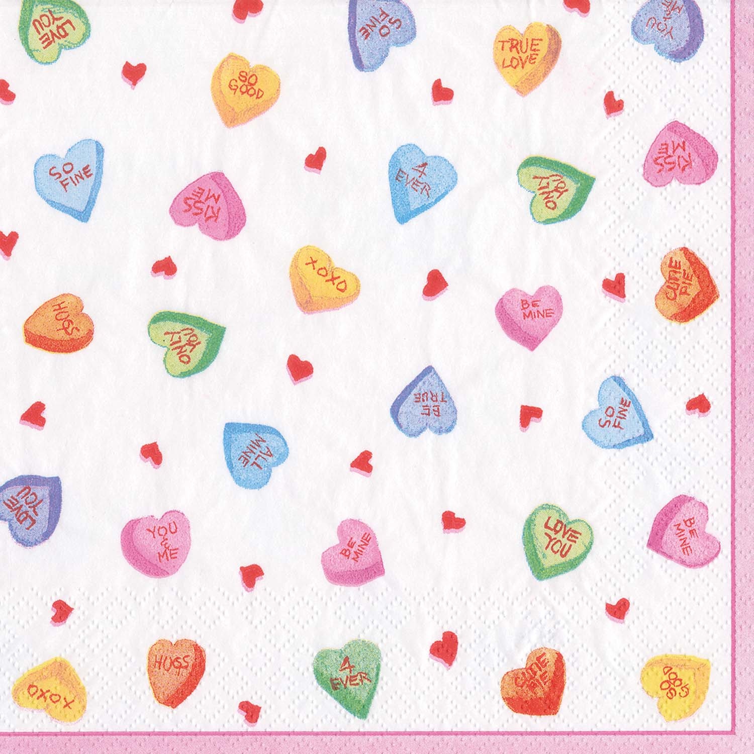 slide 1 of 1, Caspari Candy Hearts Cocktail Napkins, 20 ct