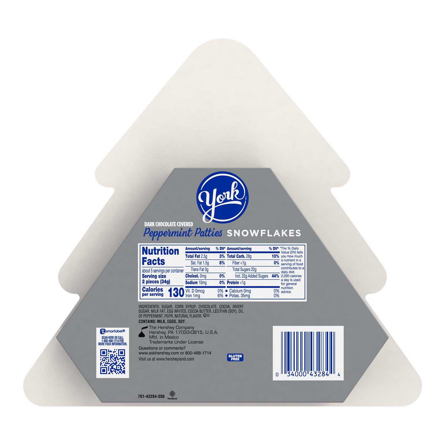 slide 6 of 7, York Dark Chocolate Peppermint Patties Snowflakes, Christmas Candy Tree Gift Box, 6.5 oz, 6.5 oz