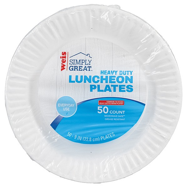 slide 1 of 1, Weis Quality Extra Strength Paper Plates, 50 ct; 9 in