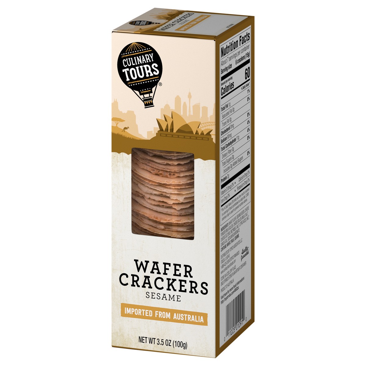 slide 3 of 4, Culinary Tours Sesame Wafer Crackers 3.5 oz, 3.5 oz