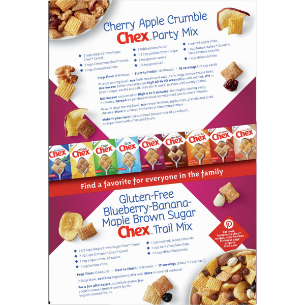 slide 2 of 13, Chex Maple Brown Sugar Chex Cereal, Gluten Free Breakfast Cereal, Made with Whole Grain, 12.8 OZ, 12.8 oz