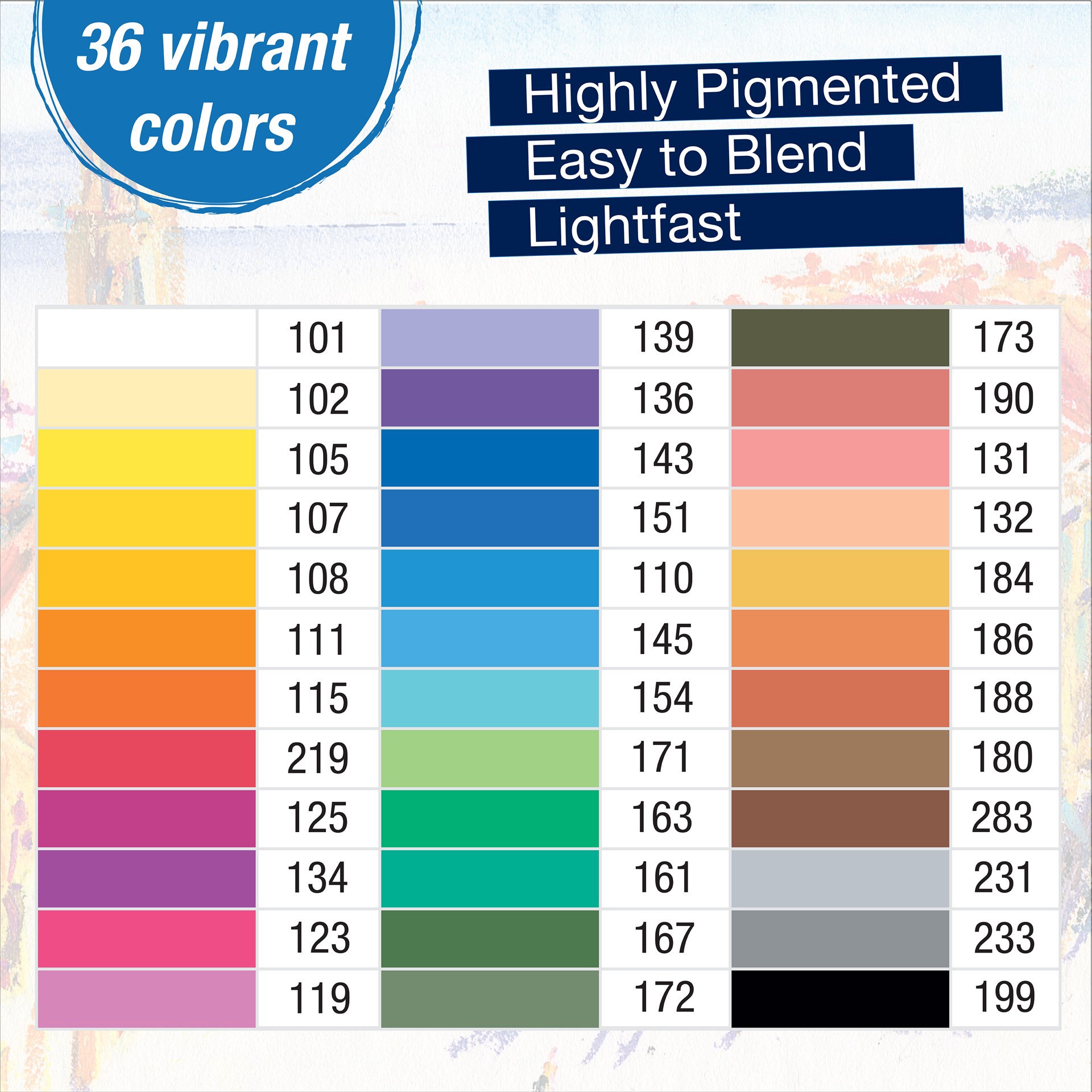 slide 6 of 7, Faber-Castell 36 Color Oil Pastel Set, includes 36 assorted colors