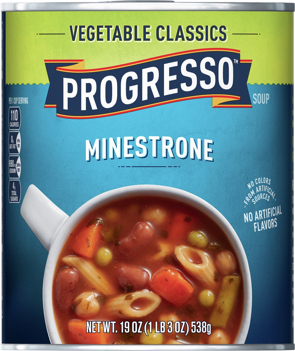 slide 6 of 9, Progresso Minestrone Soup, Vegetable Classics Canned Soup, 19 oz, 19 oz