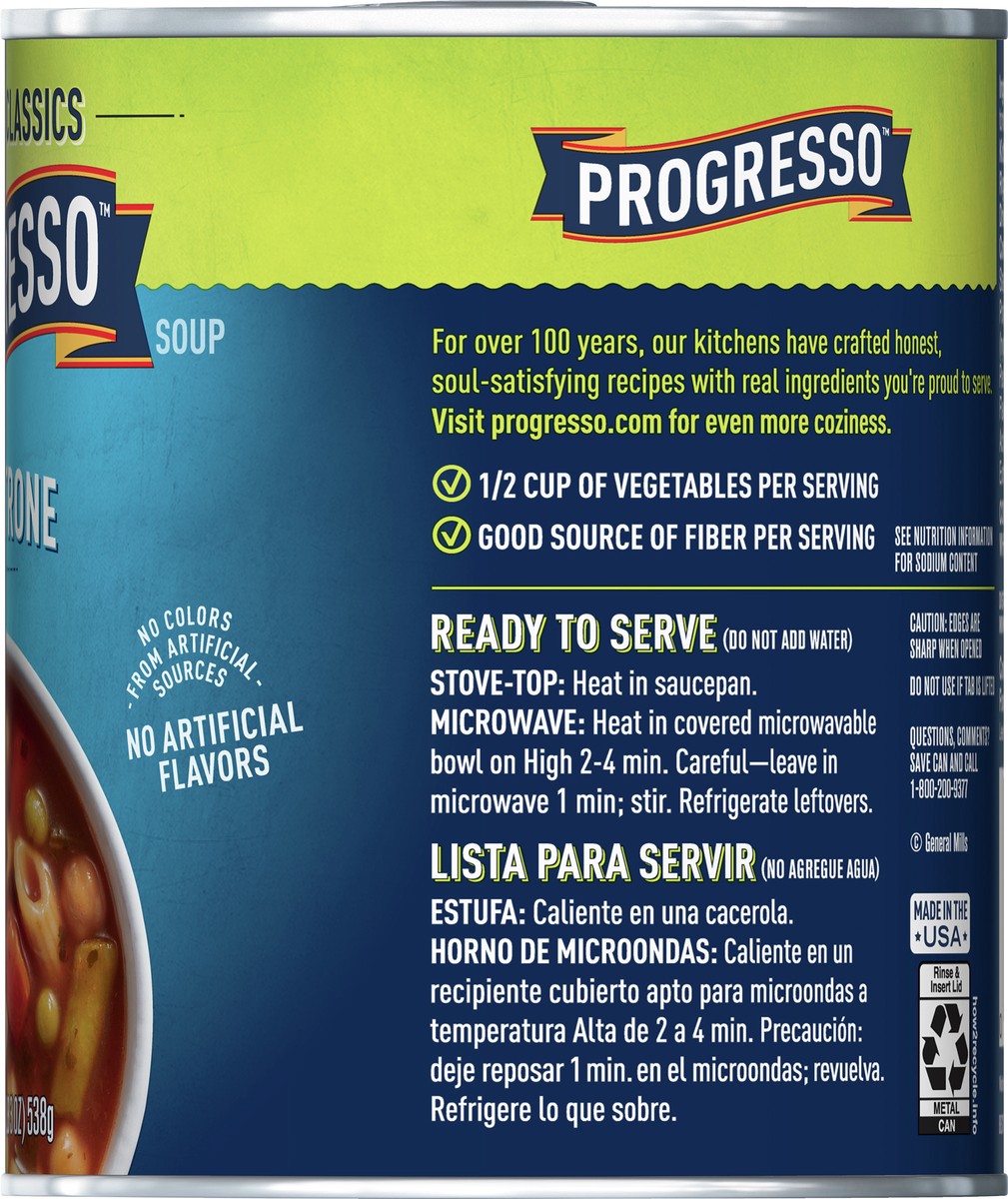 slide 8 of 9, Progresso Minestrone Soup, Vegetable Classics Canned Soup, 19 oz, 19 oz