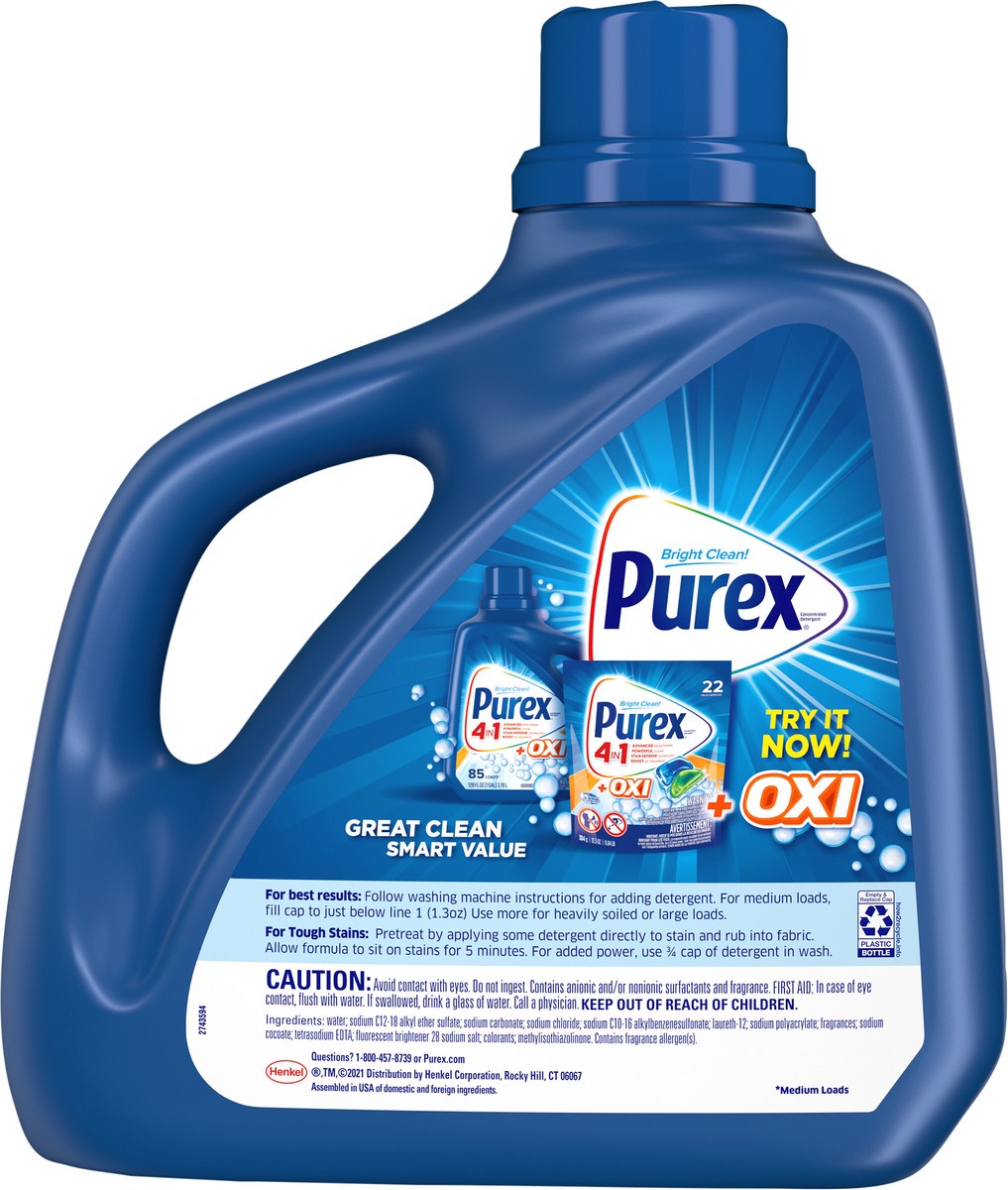 slide 3 of 3, Purex Liquid Laundry Detergent, After the Rain, 150 Fluid Ounces, 115 Loads, 150 fl oz