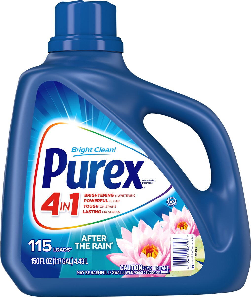 slide 2 of 3, Purex Liquid Laundry Detergent, After the Rain, 150 Fluid Ounces, 115 Loads, 150 fl oz