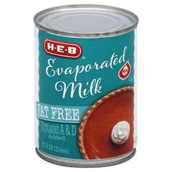 H-E-B Fat Free Evaporated Milk