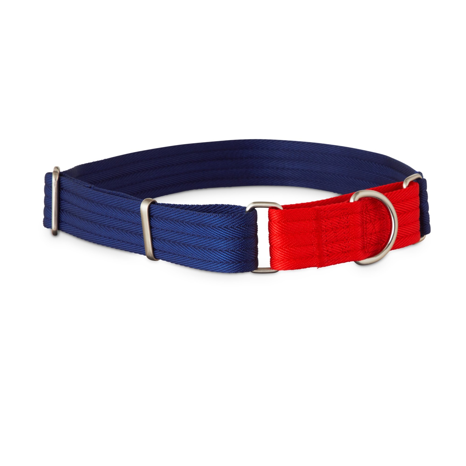 slide 1 of 1, Good2Go Red and Blue Two Tone Martingale Dog Collar, LG