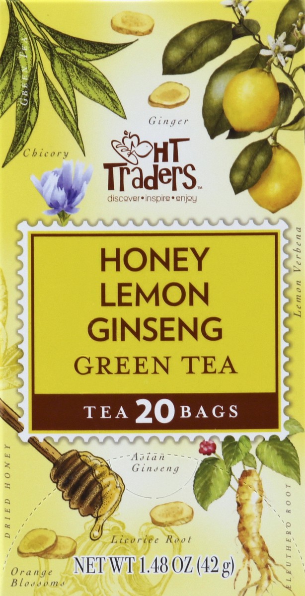 slide 1 of 6, Harris Teeter Hny Lemon Ginsng Green Tea, 20 ct
