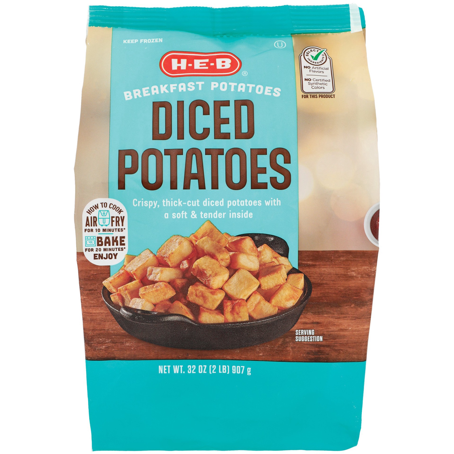 slide 1 of 1, H-E-B Frozen Diced Breakfast Potatoes, 32 oz