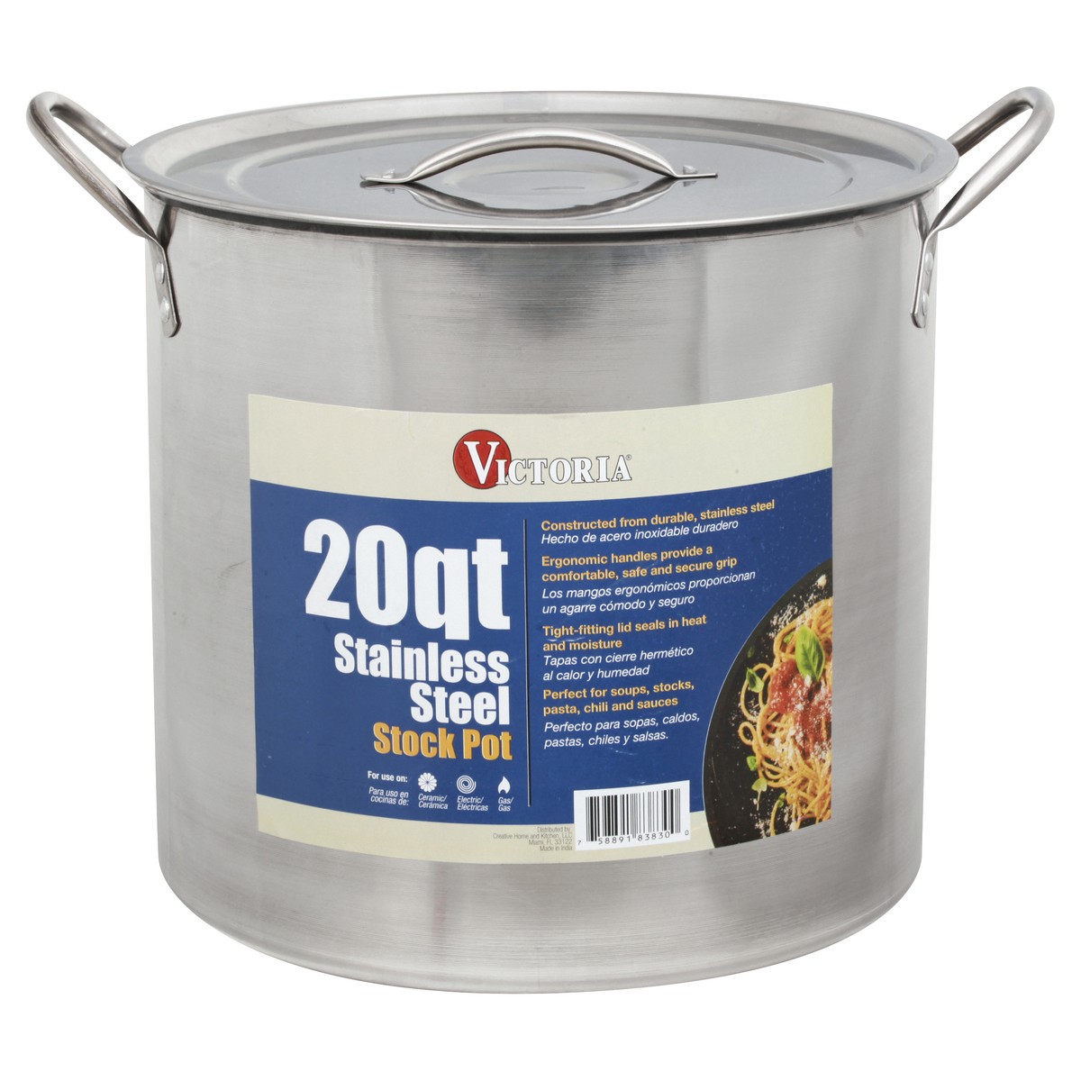 slide 1 of 11, Victoria Stainless Steel 20 Quart Stock Pot 1 ea, 20 qt