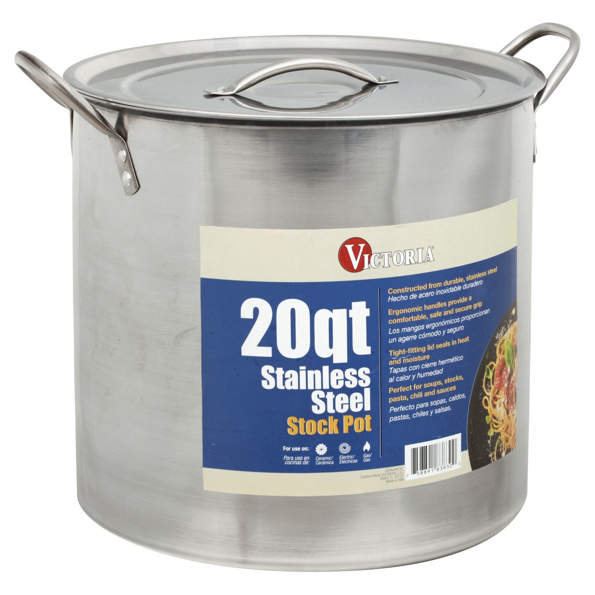 slide 5 of 11, Victoria Stainless Steel 20 Quart Stock Pot 1 ea, 20 qt