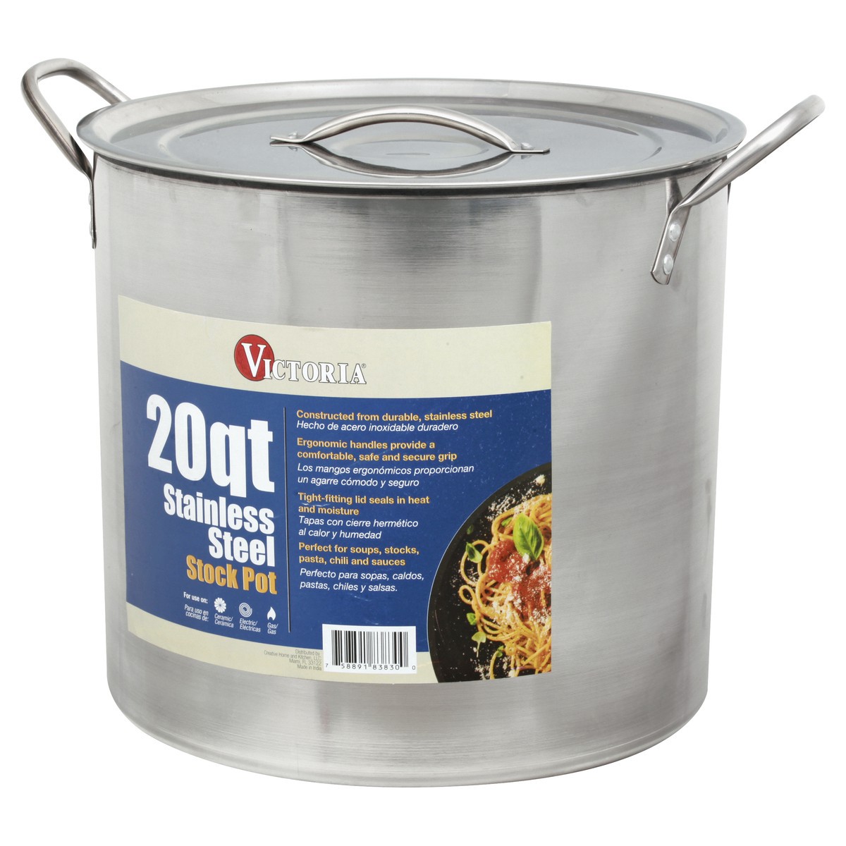 slide 6 of 11, Victoria Stainless Steel 20 Quart Stock Pot 1 ea, 20 qt