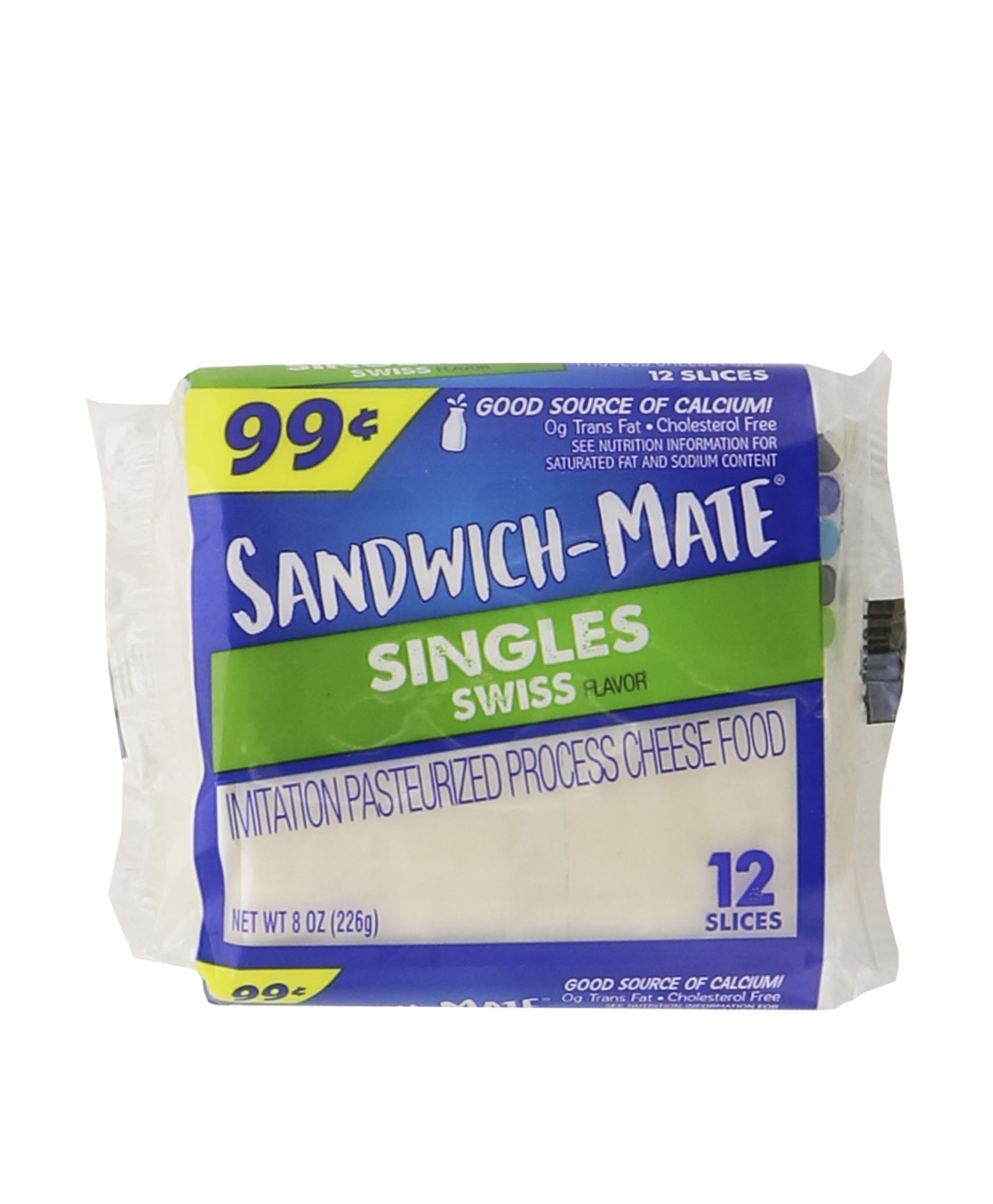 slide 1 of 1, Borden Sandwich Mate Swiss Cheese Singles, 8 oz