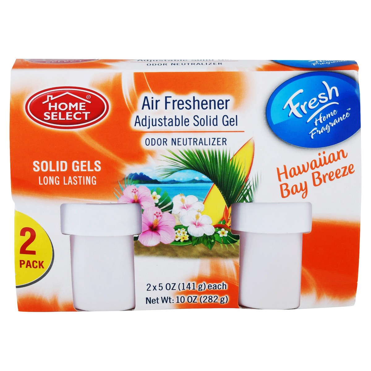 slide 6 of 12, Home Select 2 Pack Adjustable Solid Gel Hawaiian Bay Breeze Air Freshener 2 - 5 oz Packs, 2 ct