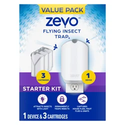 Zevo Flying Insect Trap & 3 Cartridge Starter Kit
