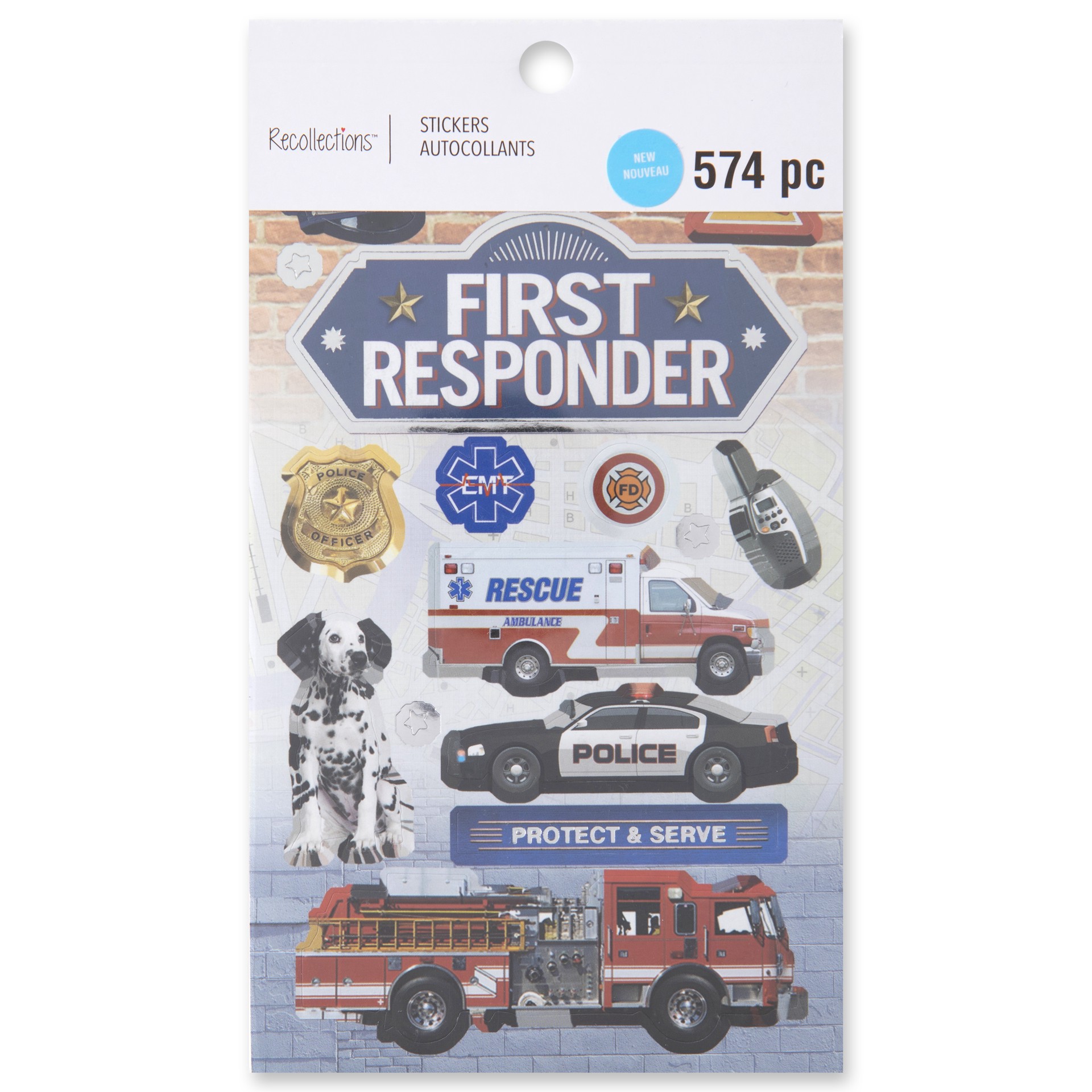 slide 5 of 7, First Responder Stickers By Recollections, 10.1cm x 17.7cm