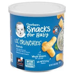 Gerber Stage 3 Baby Food Snacks, Ranch Lil' Crunchies, Baby Led Feeding
