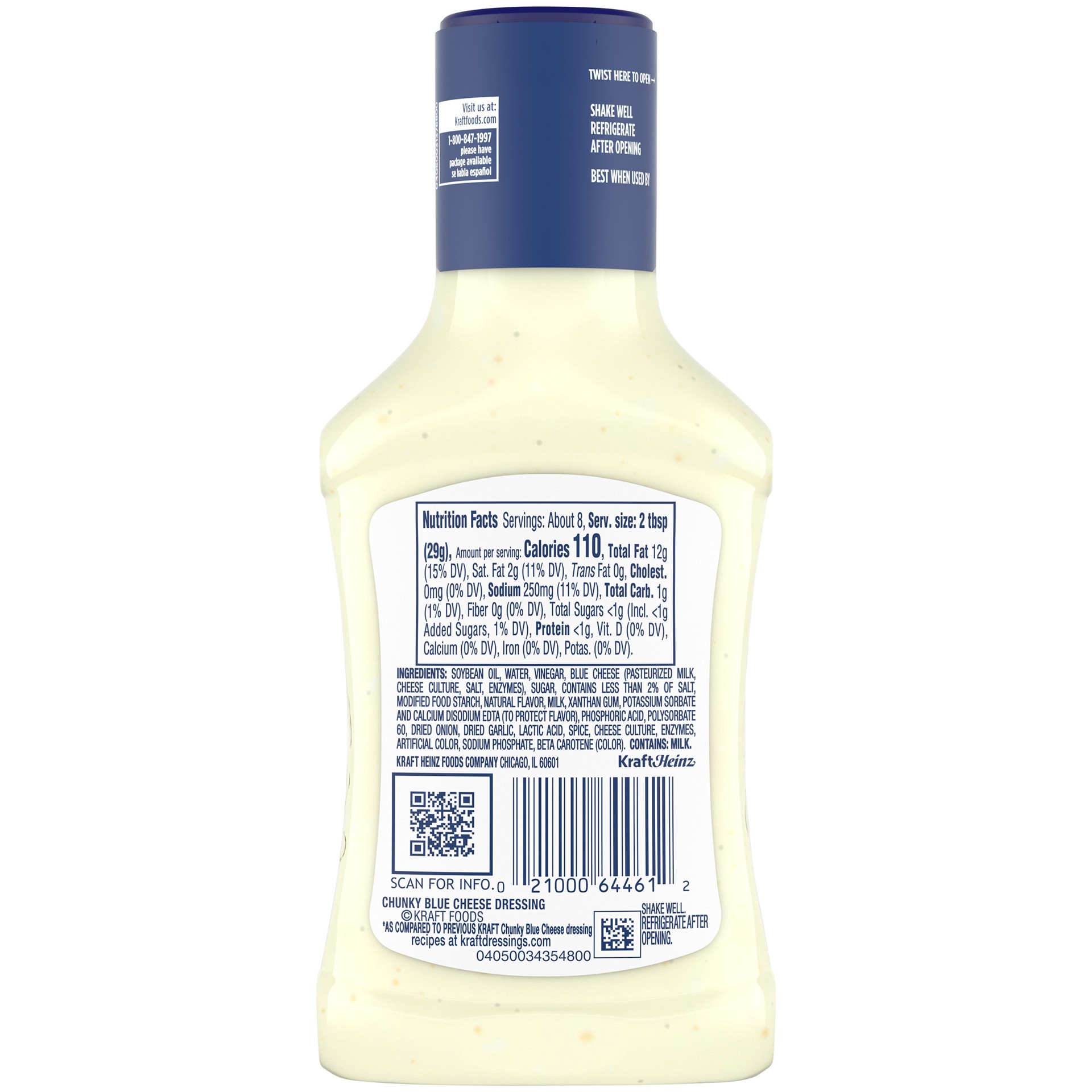 slide 4 of 5, Kraft Roka Blue Cheese Salad Dressing, 8 fl oz Bottle, 8 fl oz