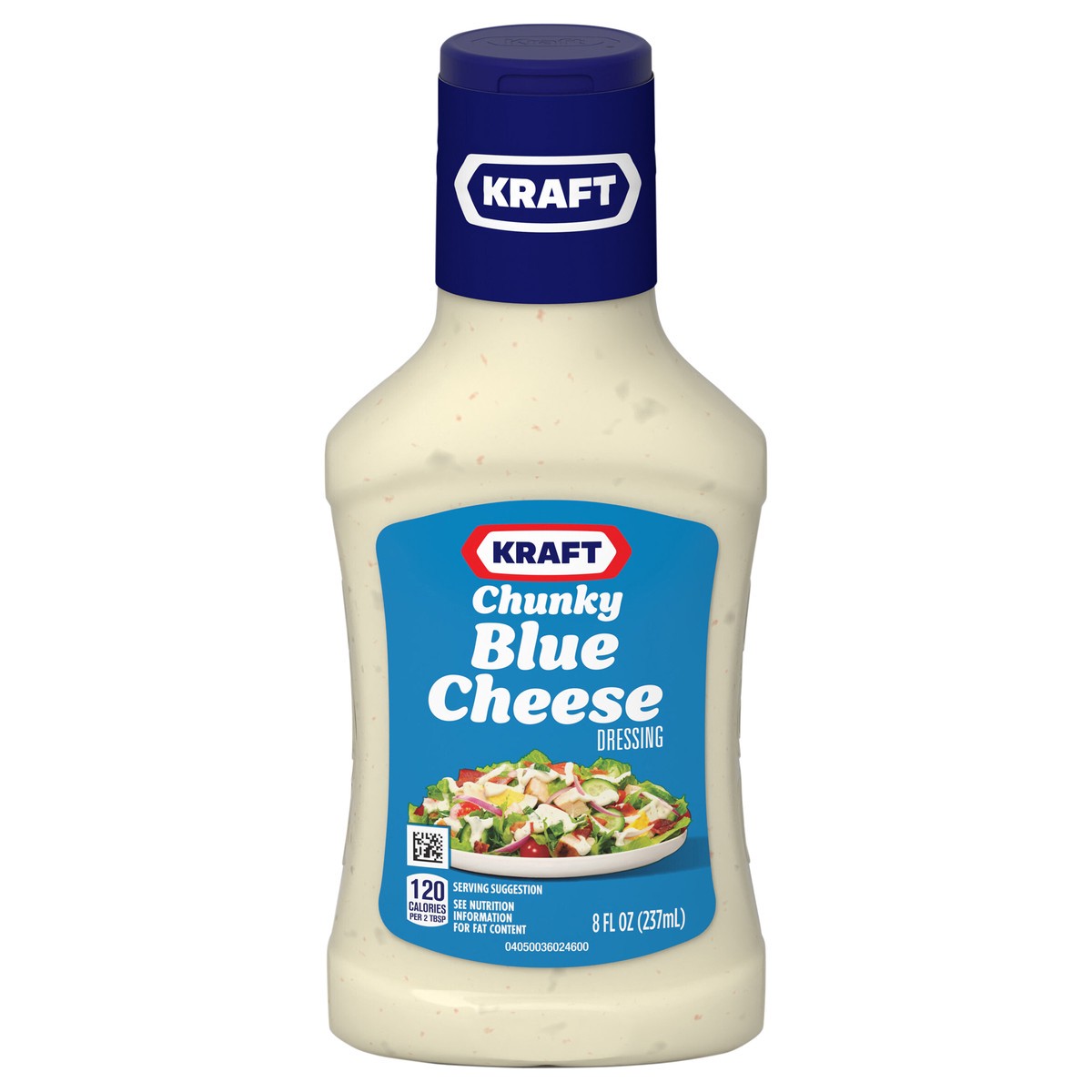 slide 1 of 5, Kraft Dressing, 1 Bottle, for Salads and Dipping, Chunky Blue Cheese, No High-Fructose Corn Syrup, No Artificial Flavors, 8 fl oz, 8 fl oz
