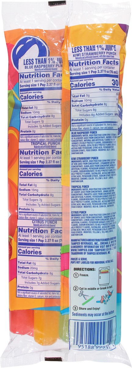 slide 5 of 14, Tampico Freezer Pops, Regular Mix, 8 ct
