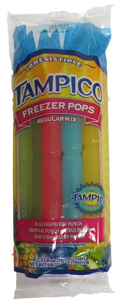 slide 1 of 1, Tampico Freezer Pops Regular Mix, 8 ct